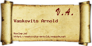 Vaskovits Arnold névjegykártya