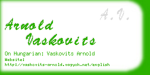 arnold vaskovits business card